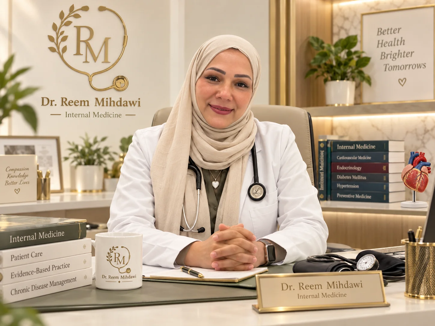 د. ريم مهداوي أثناء المتابعة الطبية